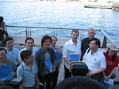 Members walking along the Harbour